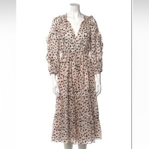 Ulla Johnson Pink Floral Midi Dress